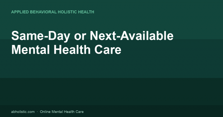Same-Day Mental Health Care